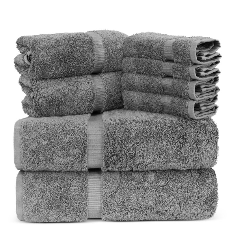 Towel Bazaar Premium Cotton Super Soft and Absorbent Turkish Towels (4-Piece Bath Towels, Gray) - Image 1